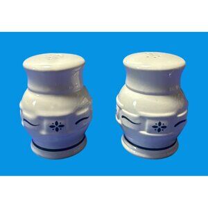 LONGABERGER Woven Traditions Set SALT & PEPPER SHAKERS Heritage Blue